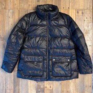 Lands’End women’s convertible vest XL (18) puffer jacket black EUC